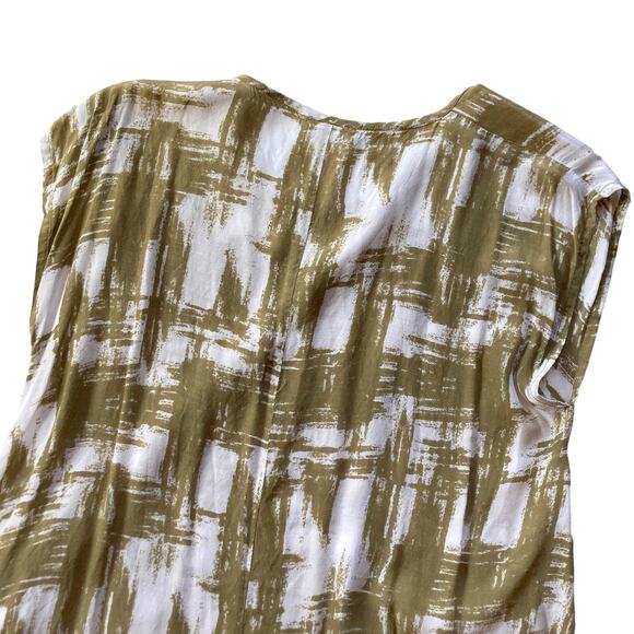 Masai Modern Geo Print Tunic Blouse Size Large Relaxed Scoop Neck - Picture 8 of 10